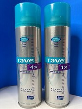 Lot Of 2 Rave Hair Spray 4X Mega Scented - 14 oz Professional Size NOS USA