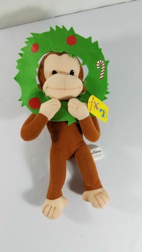 Neugieriger George mit seinem Weihnachtskranz Kellytoy 2006