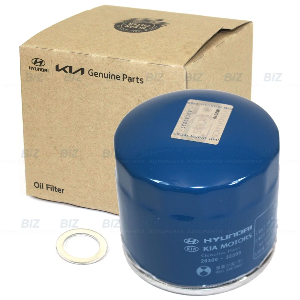 ⭐PAQUETE DE 6 filtros de aceite originales OEM⭐ con arandelas para Genesis Hyundai Kia 26300-35505 Foto 2 de 4