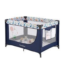 Pamo Babe Portable Crib Baby Playpen with Mattress and Carry Bag Blue  