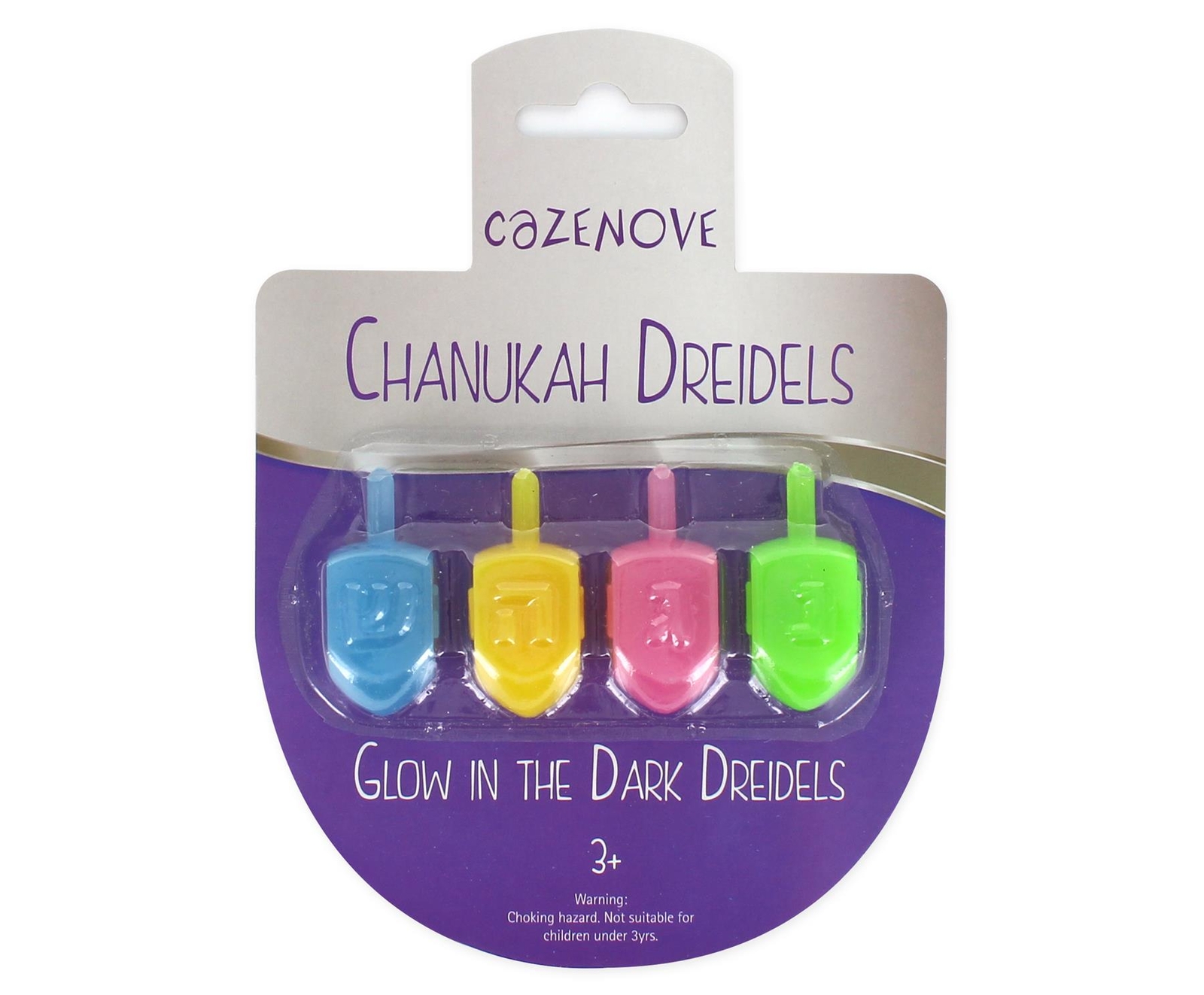 Glow In The Dark Hanukkah Dreidels Pack of 4 Chanukah Dreidle Dreydle D-1210