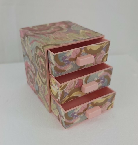 Vintage 1988 Avon Floral Impressions 3-Drawer Jewelry/Trinket Box NIB Multicolor