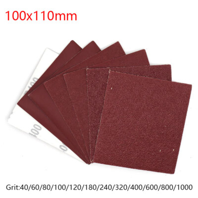 Dry Sandpaper 100mmx110mm Hook&Loop Sanding Sheet Polishing Pads 40-1000 Grit