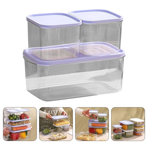 Crisper Set Refrigerator Food Boxes Fruit and Veggie Storage Containers - Picture 4 of 12