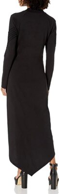 Women's Asymetrical Mini Moto Dress - Jonny Cota Studio - Black / XS