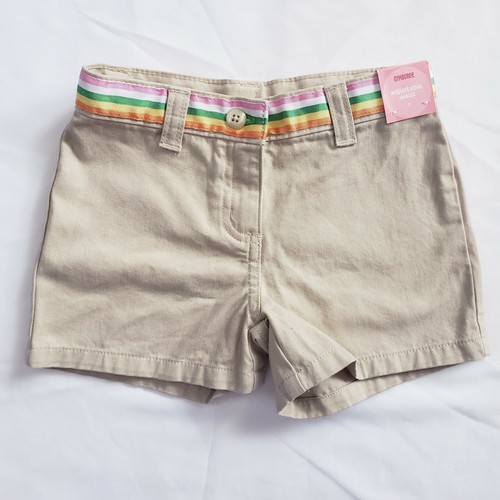 Pantaloncini corti Gymboree bambina kaki marrone taglia 3 vita arcobaleno vita regolabile - Foto 4 di 5