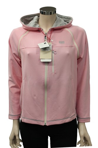 Felpa da donna rosa Asics con cappuccio manica lunga staccabile zip casual moda  - Foto 1 di 2