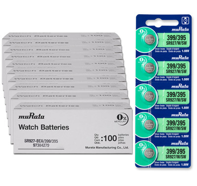Murata 399/395 SR927 1.55V Watch Battery (1000 Pcs) Fits Sony 399/395 EXP 10/25