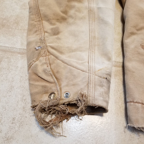 VTG Carhartt Detroit Jacket Blanket Lined Mens 44 Tall Union Made in USA J01 BRN - Picture 10 of 20