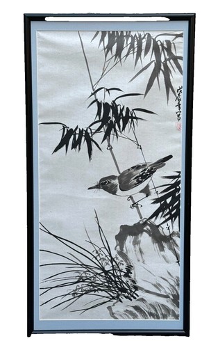 71in Chinese Old Painting Scroll Rice Paper Beauty 初唐大士 By