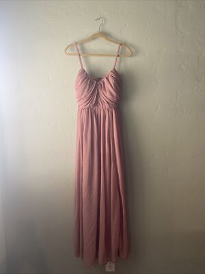 Bridesmaid Gown Long Dress Pink Size Small | eBay Bridesmaid Gown Long Dress Pink Size Small | eBay