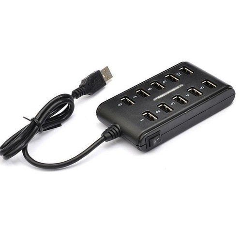 10 Port Powered USB HUB 2.0 High Speed USB Splitter Hot For PC F9 New G0Q0 Q7J7 - Picture 4 of 9