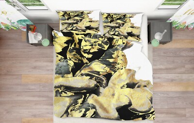3D Yellow Abstract ZHUA513 Bed Pillowcases Quilt Duvet Cover Set Queen King Zoe
