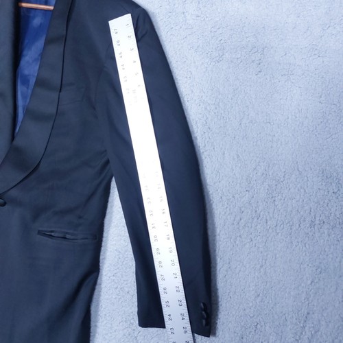 Hugo Boss Blazer Mens 40T Black Pure New Wool Super 100 One-Button Jacket Career - Picture 7 of 16