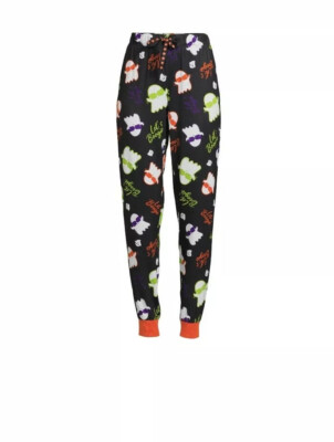 Way To Celebrate Women's Size 2X Drawstring Halloween Boogie Ghost Sleep Jogger