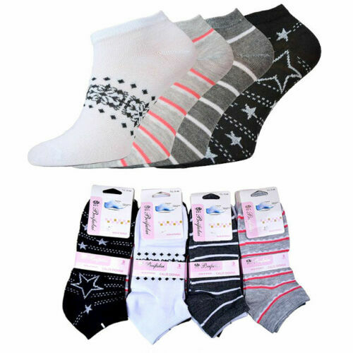6 Paar Unsichtbare Füßlinge Damen – Rutschfeste Ballerina-Socken Aus Baumwolle, Größe 34-38, Mit Spitze