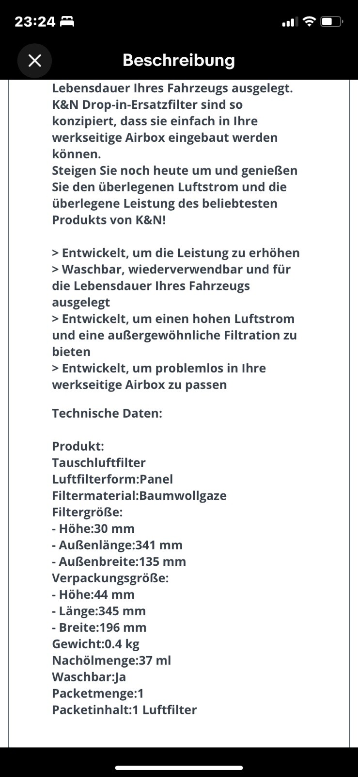 K&N Sportluftfilter (33-2181) online kaufen | eBay 