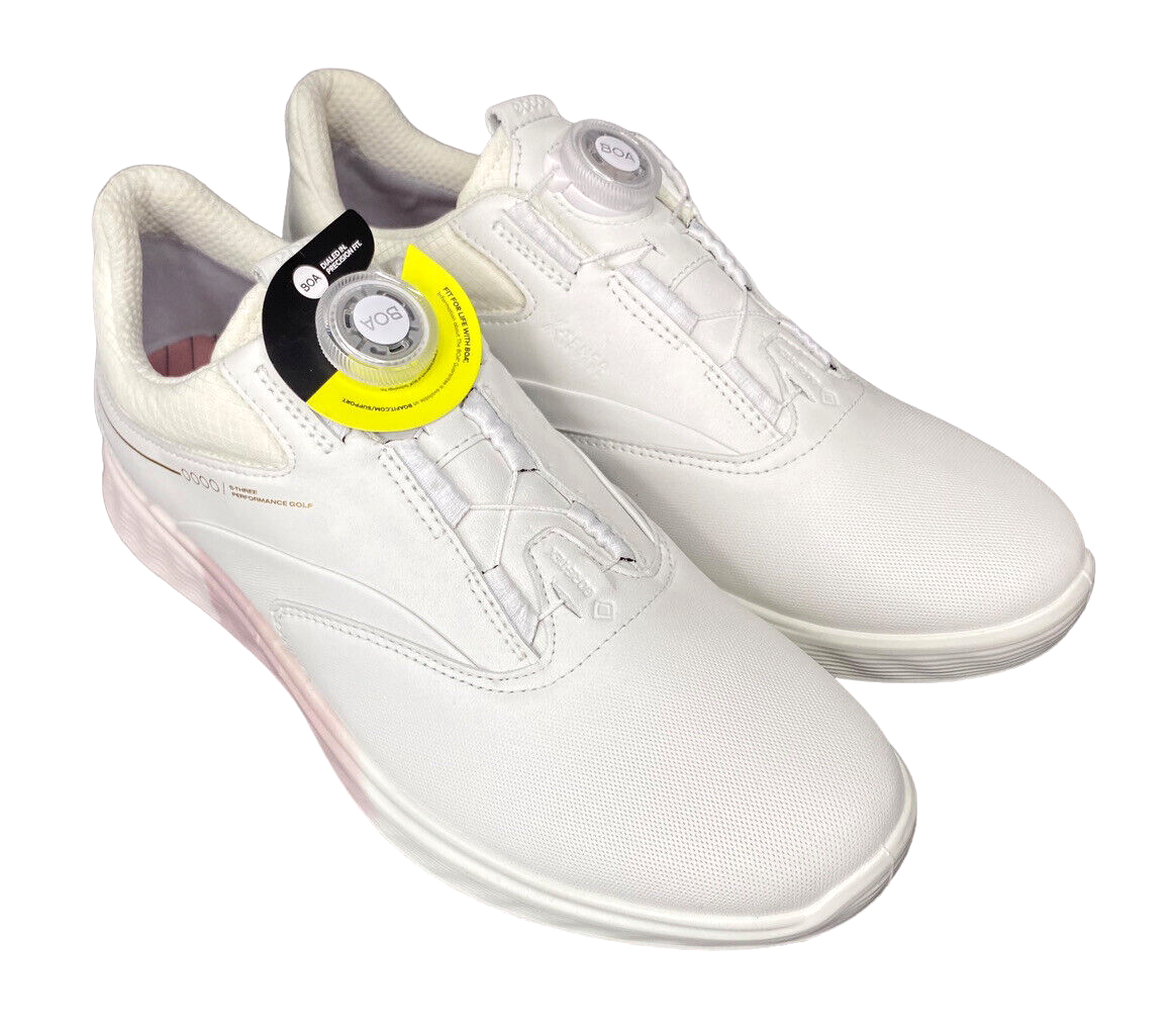 NEW Ecco S-THREE BOA Gore-Tex Leather Golf Shoes White