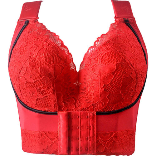 Lady Plus Cup BCDE Push Up Deep U Seamless Underwear Lace Comfort BH Hide Back - Bild 9 von 12