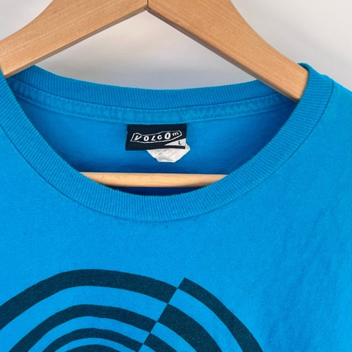 Vintage Volcom Mens T-Shirt Size L Teal Graphic Print Logo Pre-Shrunk Crew Neck - Picture 2 of 7