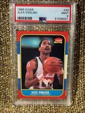 Alex English 1986-87 1986 Fleer Basketball #30 Denver Nuggets PSA 9
