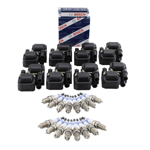 Bosch 8 Ignition Coil 16 Double Platinum Spark Plugs Kit For Mercedes 4.3 5.0 V8 - Picture 1 of 3