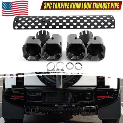 3PCS Rear Bumper Muffler Exhause Pipe Tailpipe Kit For Defender 110 130 2020-26