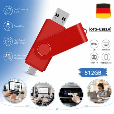 2-in-1 USB 2.0 Stick USB-A & USB-C OTG lash Drive Speicherstick Card Reader NEU