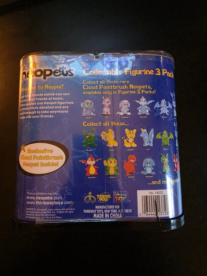 Paquete de 3 estatuillas coleccionables de Neopets selladas: juguetes Kacheek, Aisha, Grundo Thinkway Foto 2 de 3