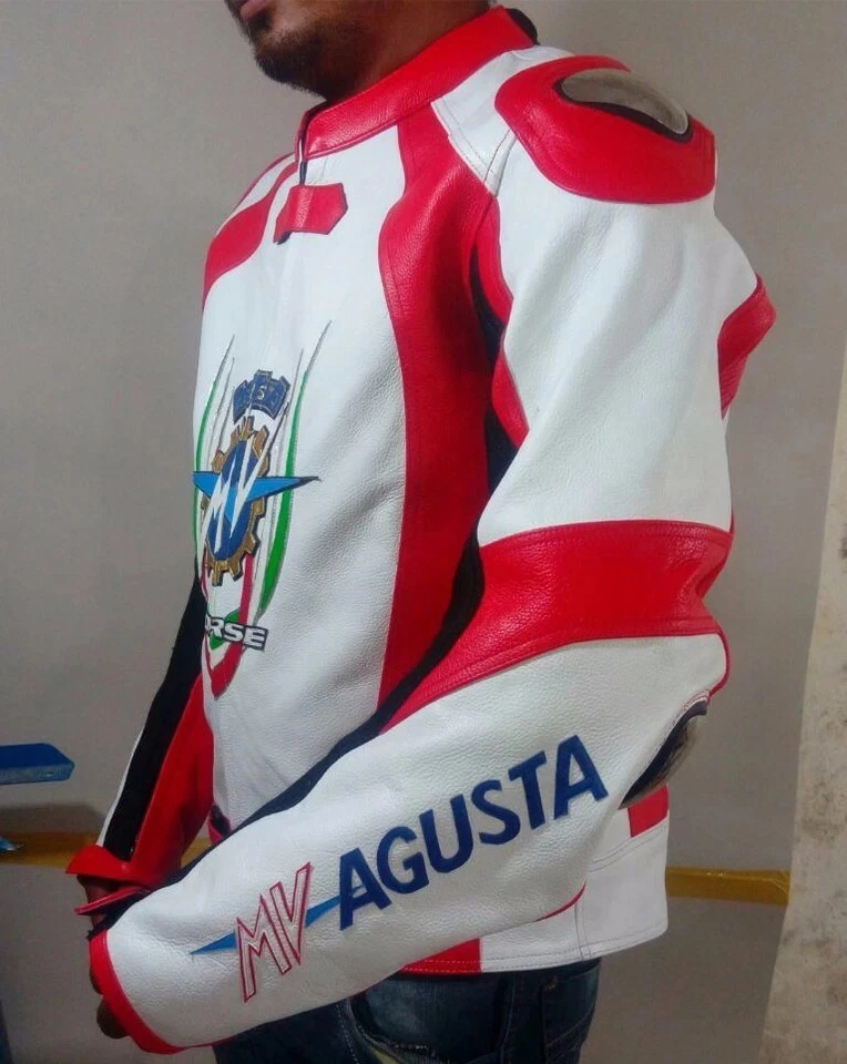 MV Agusta Racing Motorbike Leather Jacket New MV Agusta Motorcycle Biker Jacket - Image 2 of 4