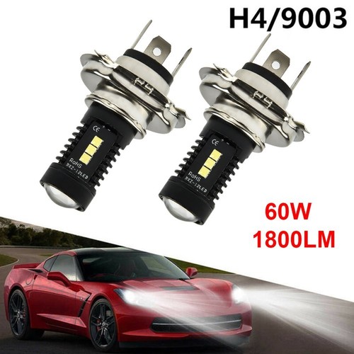 High/Low Beam COB LED Headlight Bulb, H4 9003, 60W 1800LM, 6000K, 2pcs Pack - Picture 2 of 12