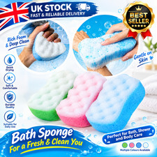 3PCS Soft Bath Sponges Exfoliating Body Scrubber Shower Massage Cleaning Sponge