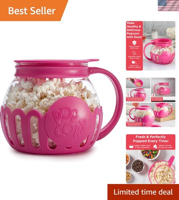 #ad Easy Clean 1.5 Quart Pink Microwave Popcorn Popper Healthier Snack Alternative $41.95