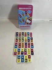 "HELLO KITTY" Dominoes Game in Pink Tin Package (Complete) -  28 Heavy Pieces