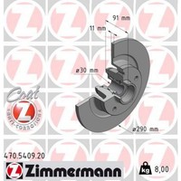 2X Zimmermann 470.5409.20 Bremsscheibe FüR Renault Talisman Scenic Grand Megane