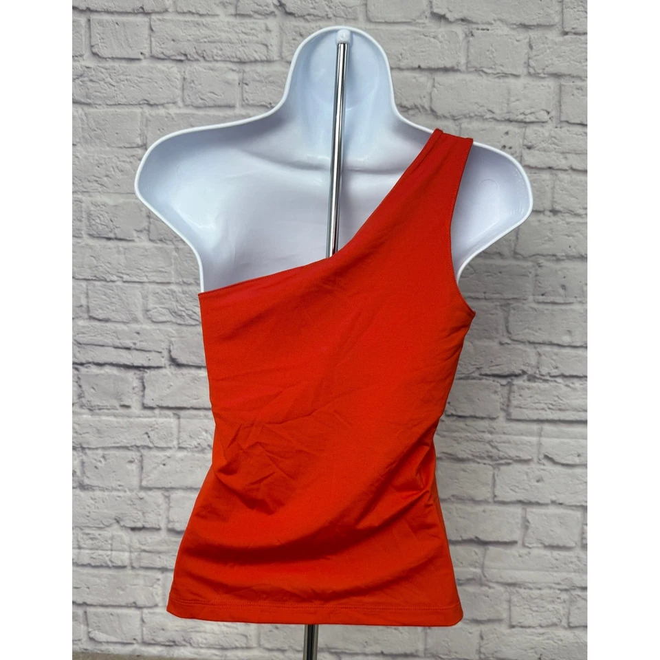 Camiseta sin mangas Versace Sport naranja vintage con un hombro estampado gráfico metálico talla S Foto 2 de 4