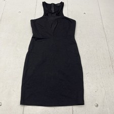 Olia Black V-Mesh Sleeveless Bodycon Cocktail Dress Womens Size Medium 