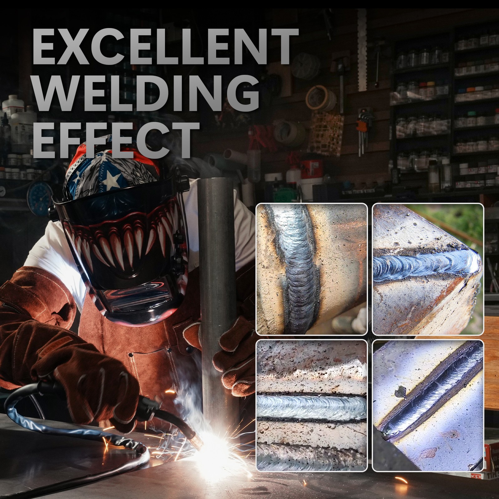 YESWELDER FLUX-135PRO 135A 3-in-1 Welder with Gloves & 5 Flux Wires, 110V