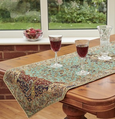 Tischdecke Tischläufer Perser Seide Paisley Teppich Stil Gobelin LPUK 41 Darbari