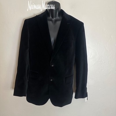 Neiman Marcus Black Velvet Blazer Medium ~40R New with tags 100% cotton velvet