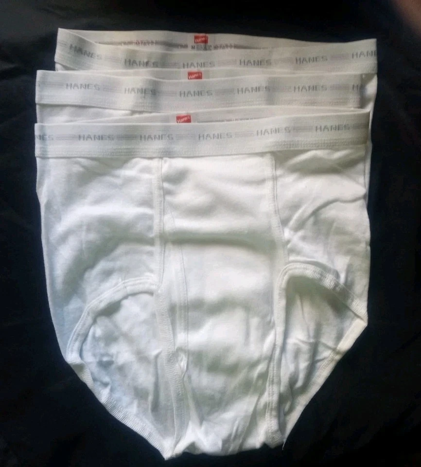 3 calzoncillos blancos vintage Hanes 32" para hombre hechos en EE. UU. ropa interior se adapta a 28" 30" S M Foto 4 de 4