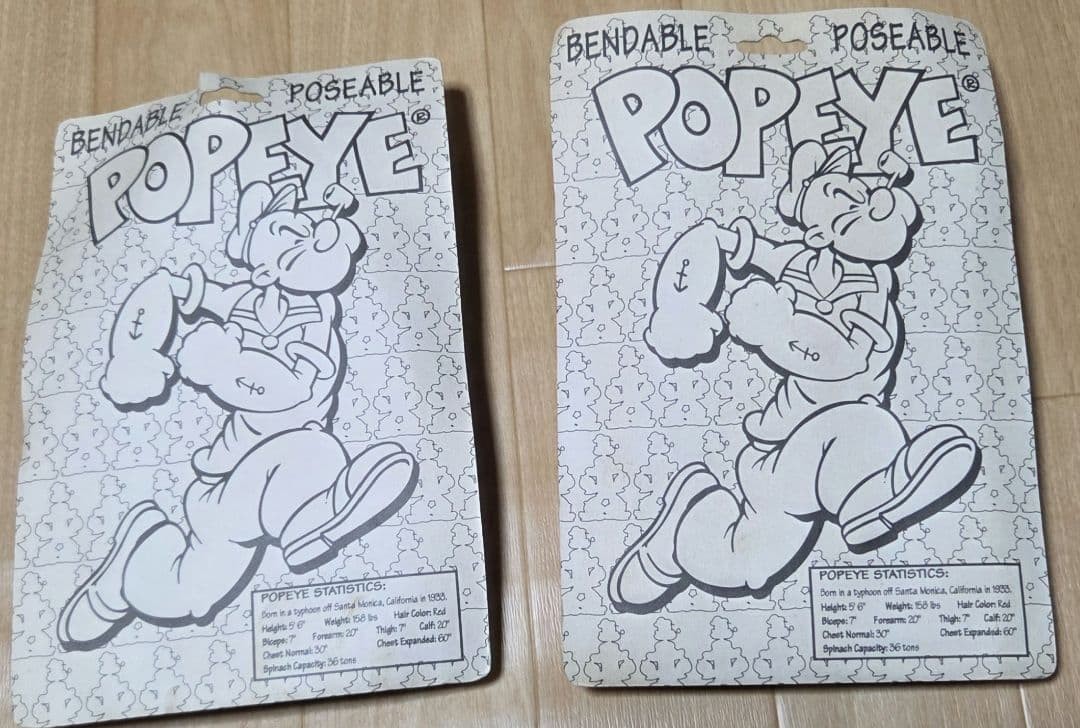 Popeye & Olive Oyl Bendable Figures Set 1993 18cm Height Original