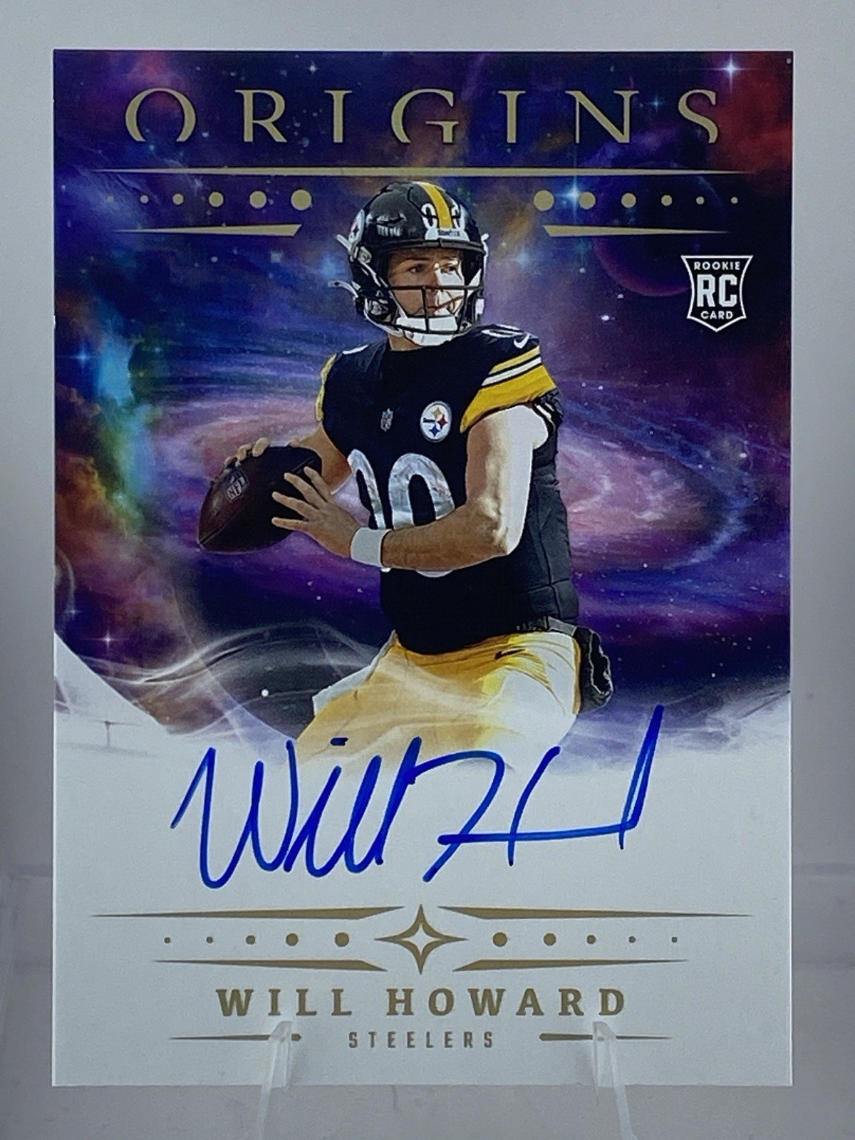 2025 Panini Origins Will Howard RC Auto #RA-WHO Steelers On-Card Rookie 