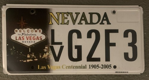 Las Vegas Nevada Centennial License Plate used expired 2005 fabulous G2F3