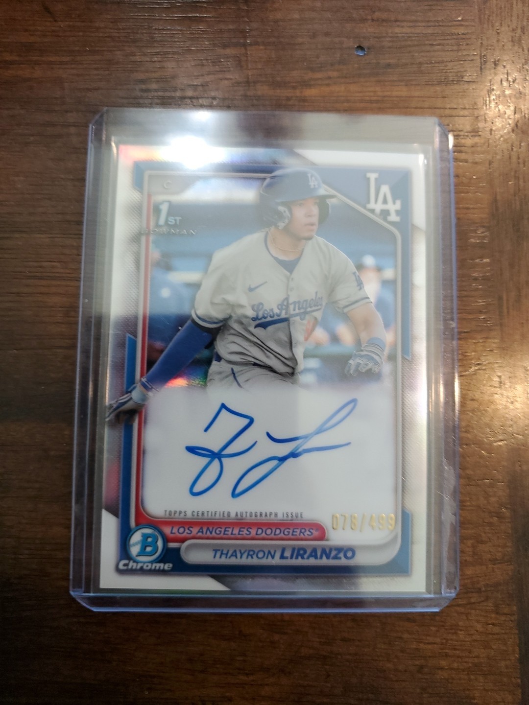 2024 Bowman Chrome Thayron Liranzo 1st Bowman Refractor Auto #’d /499 Dodgers