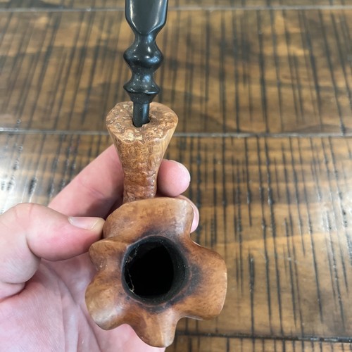 Seltene atemberaubende handgeschnitzte Conant Estate Pfeife - Flame Grain Briar - Bild 9 von 14