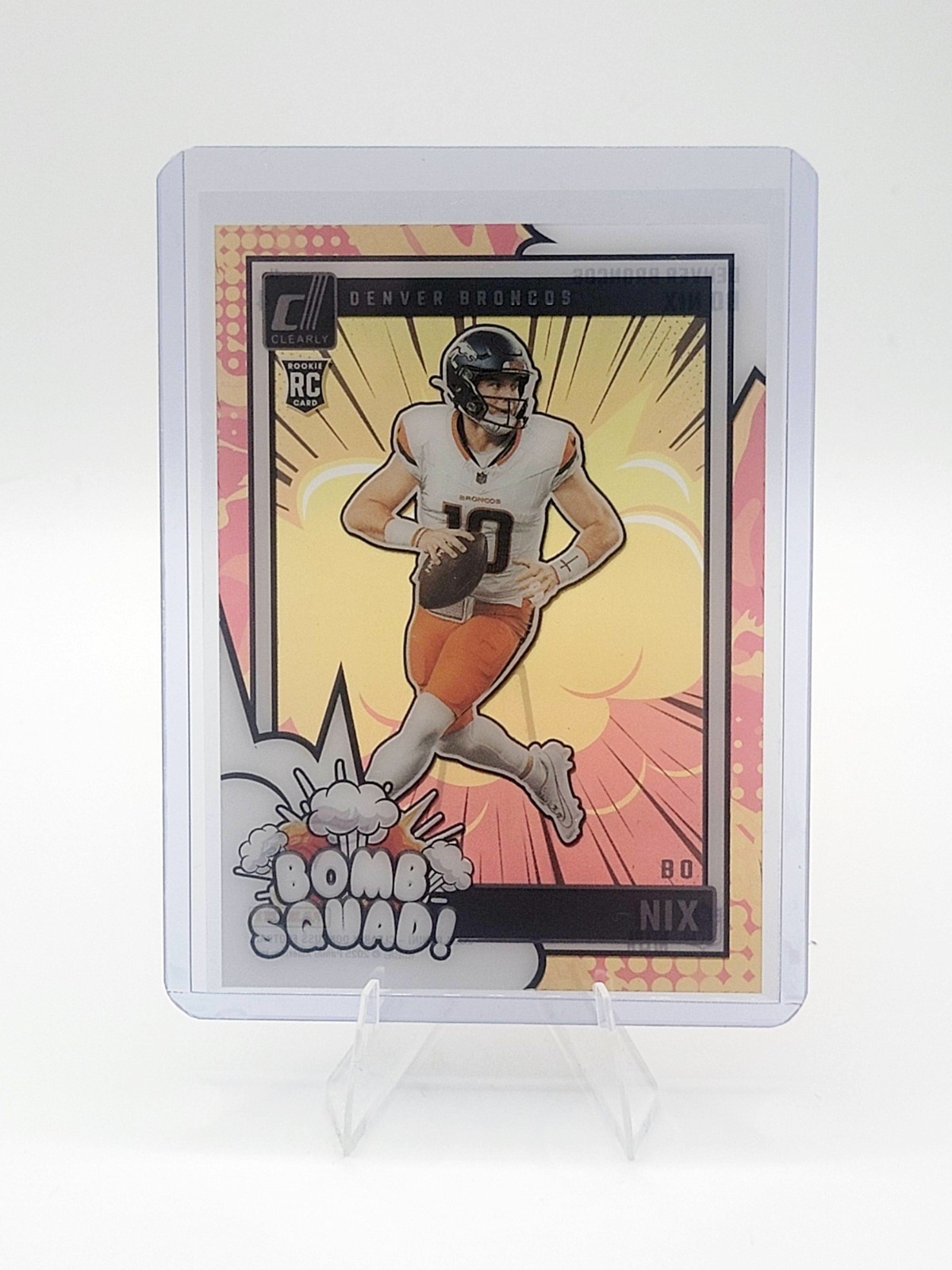 2024 Panini Clearly Donruss Bo Nix Bomb Squad Rookie RC 🔥 Denver Broncos