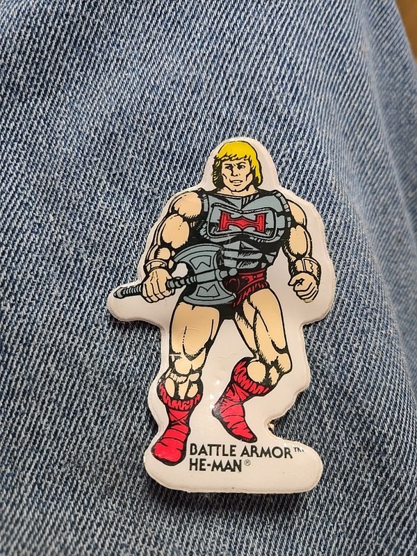 Vintage Masters Of The Universe Battle Armor He-Man Puffy Sticker Used 1984
