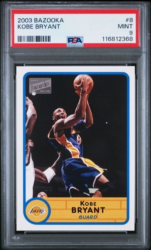 2003 Bazooka #8 Kobe Bryant PSA 9 Mint Los Angeles Lakers Basketball Card - Picture 2 of 3