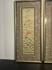 China Silk Embroidery 1950s 2 Framed Panels Magpie Plum Blossom, 10.5x24” — photo 5